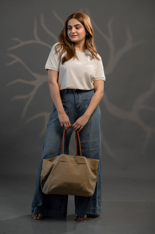 Cream Refined Crew Neck Tshirt
