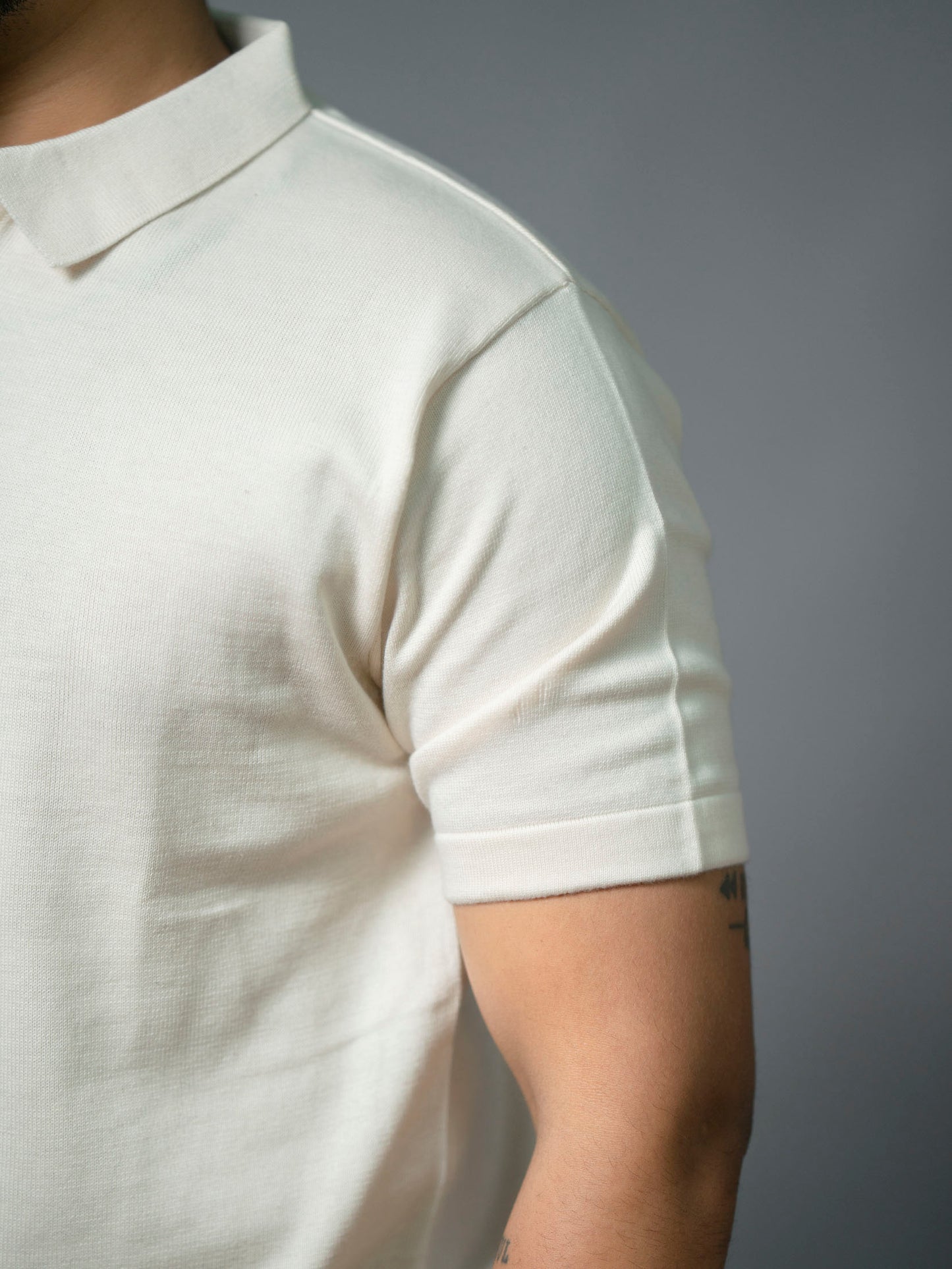 Cream Supersoft Cotton Polo - Half Sleeve - The No Name Club