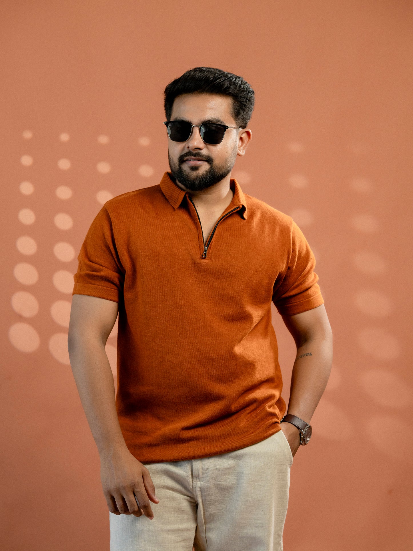 Burnt Orange Supersoft Cotton Polo - Half Sleeve