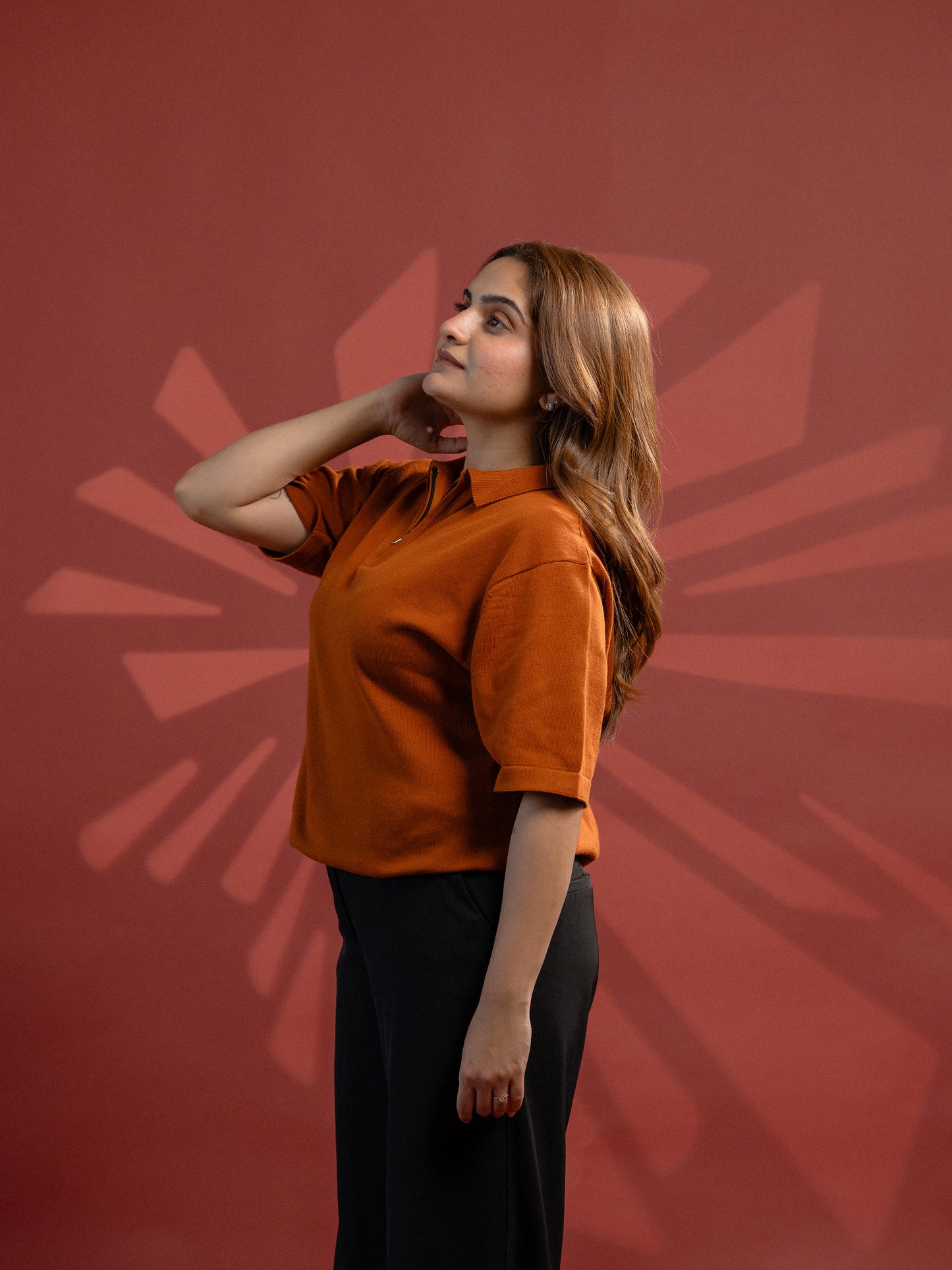 Burnt Orange Supersoft Cotton Polo - Half Sleeve