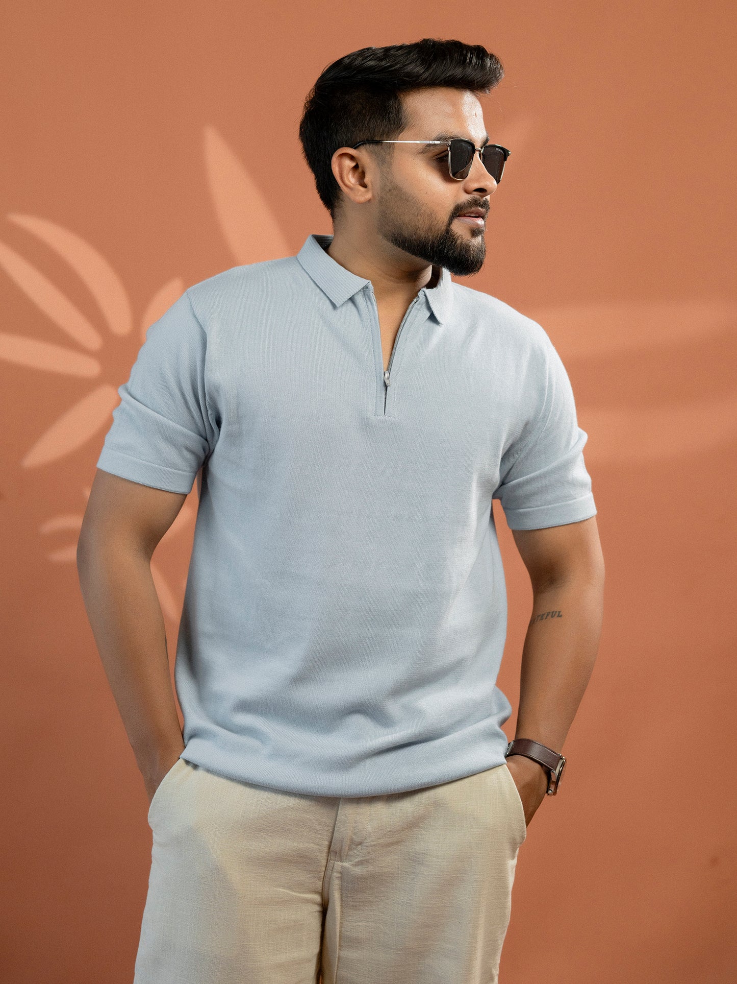 Sky Blue Supersoft Cotton Polo - Half Sleeve