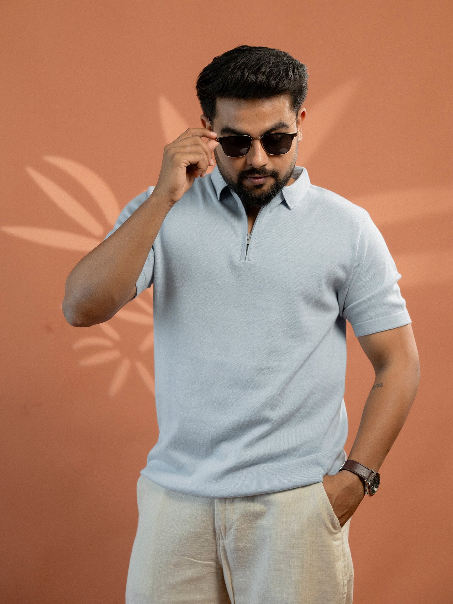 Sky Blue Supersoft Cotton Polo - Half Sleeve