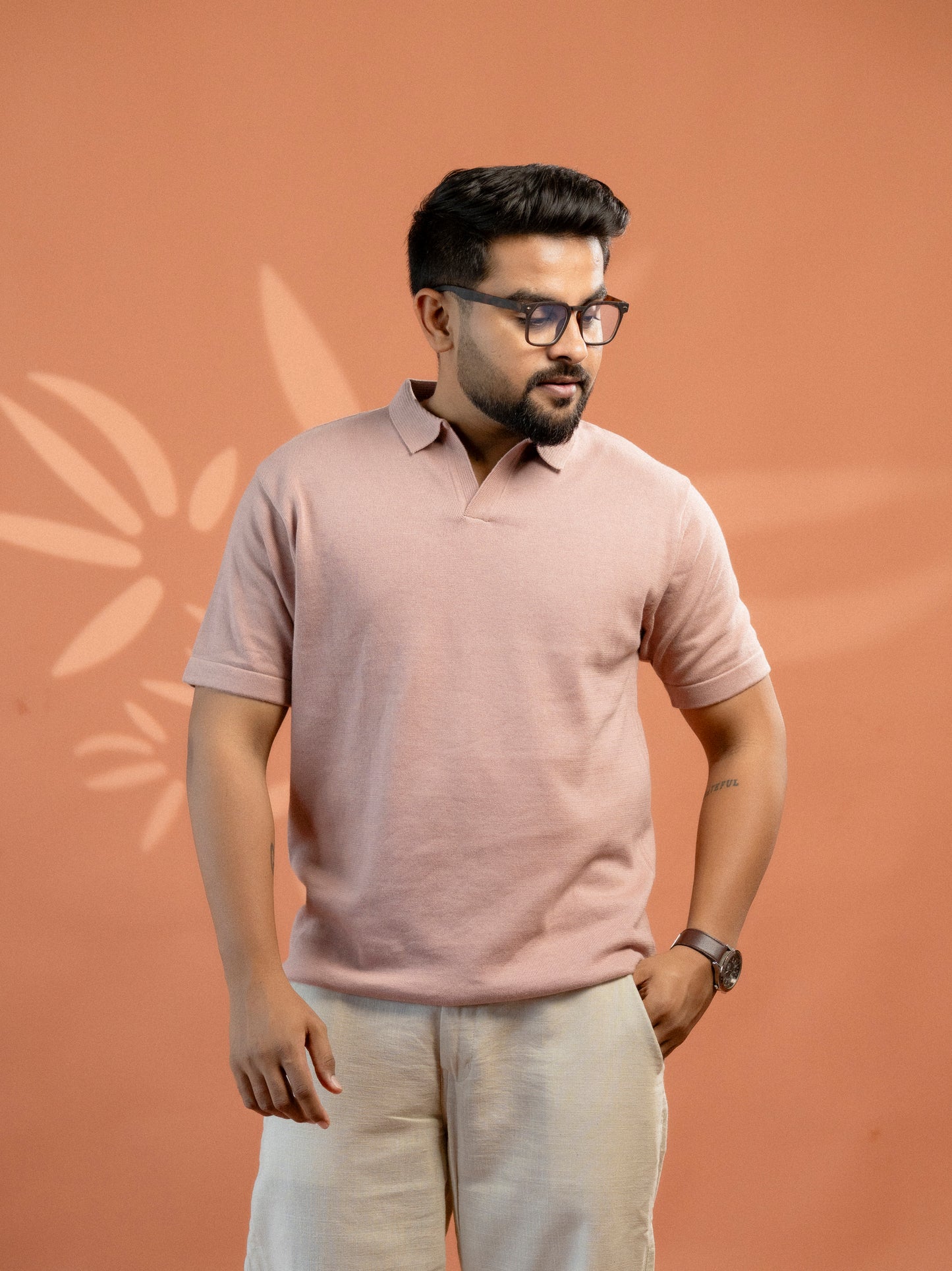 Peach Supersoft Cotton Polo - Half Sleeve