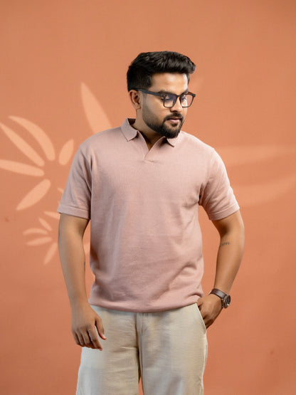 Peach Supersoft Cotton Polo - Half Sleeve