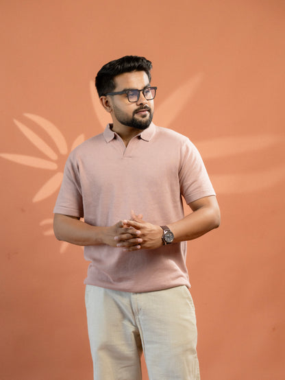 Peach Supersoft Cotton Polo - Half Sleeve