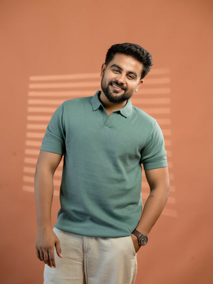 Ocean Green Supersoft Cotton Polo - Half Sleeve