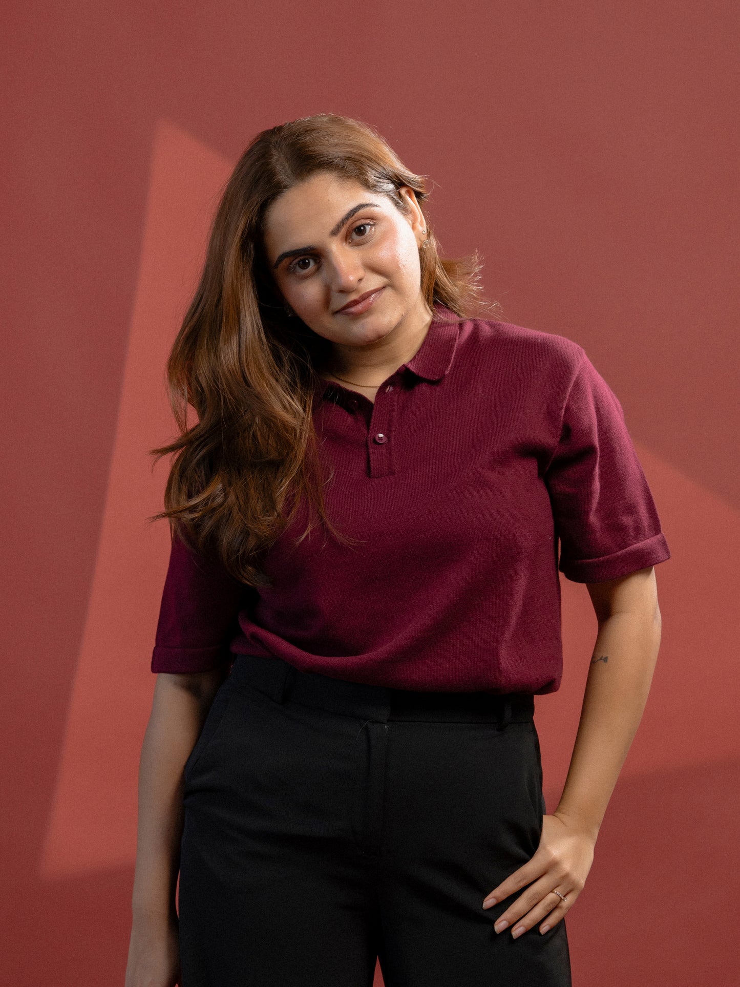 Wine Supersoft Cotton Polo - Half Sleeve