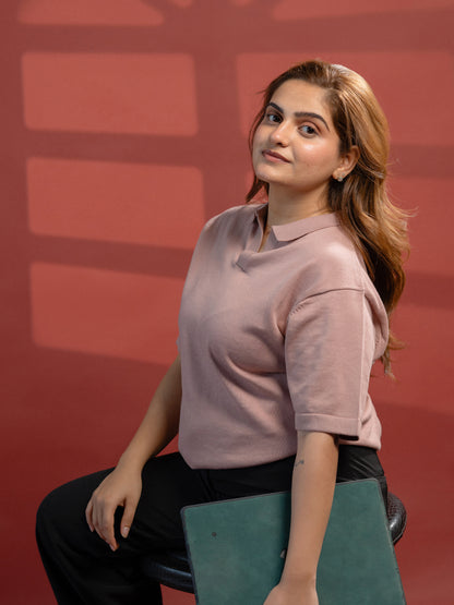 Peach Supersoft Cotton Polo - Half Sleeve