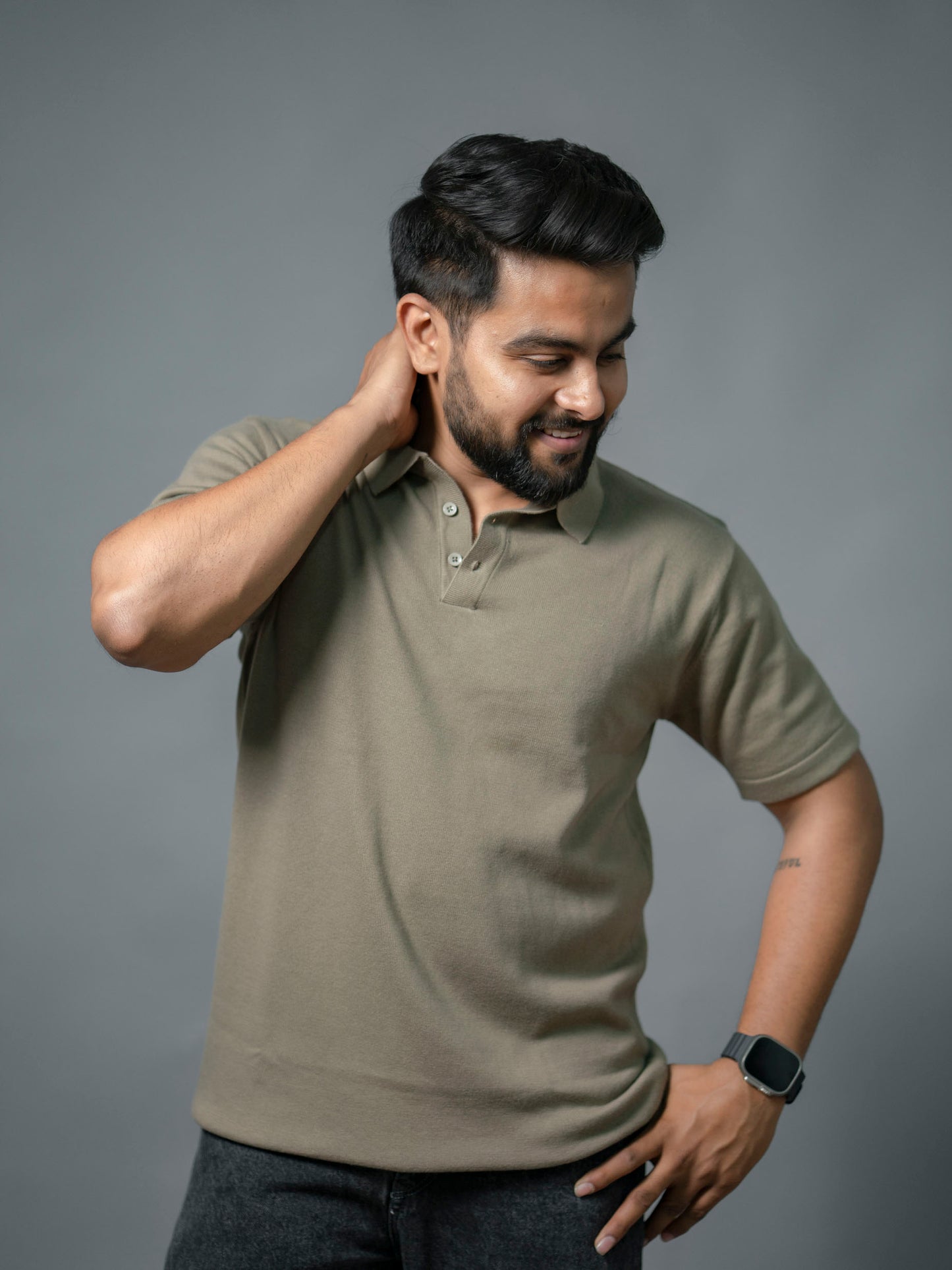 Refined Khakhi Supersoft Cotton Polo - Half Sleeve - The No Name Club