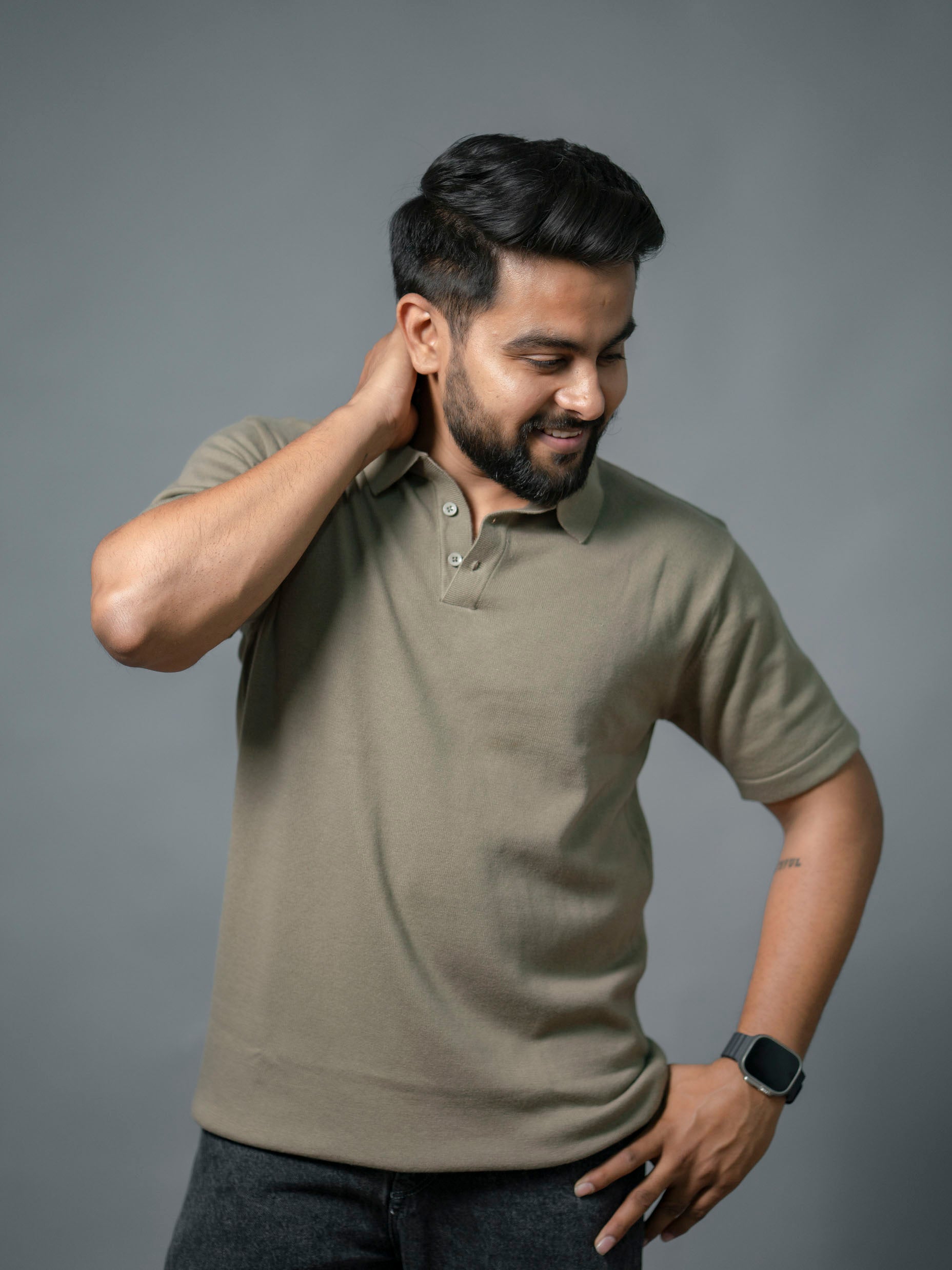 Refined Khakhi Supersoft Cotton Polo - Half Sleeve - The No Name Club