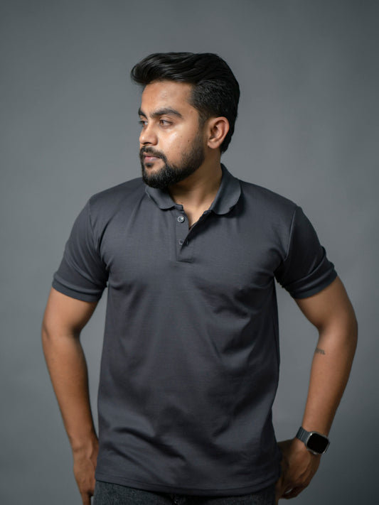Charcoal Grey Signature Polo - The No Name Club