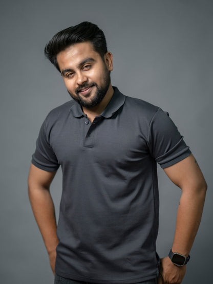 Charcoal Grey Signature Polo - The No Name Club