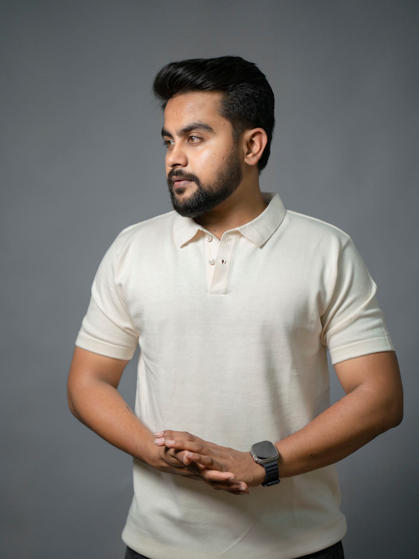 Cream Supersoft Cotton Polo - Half Sleeve - The No Name Club