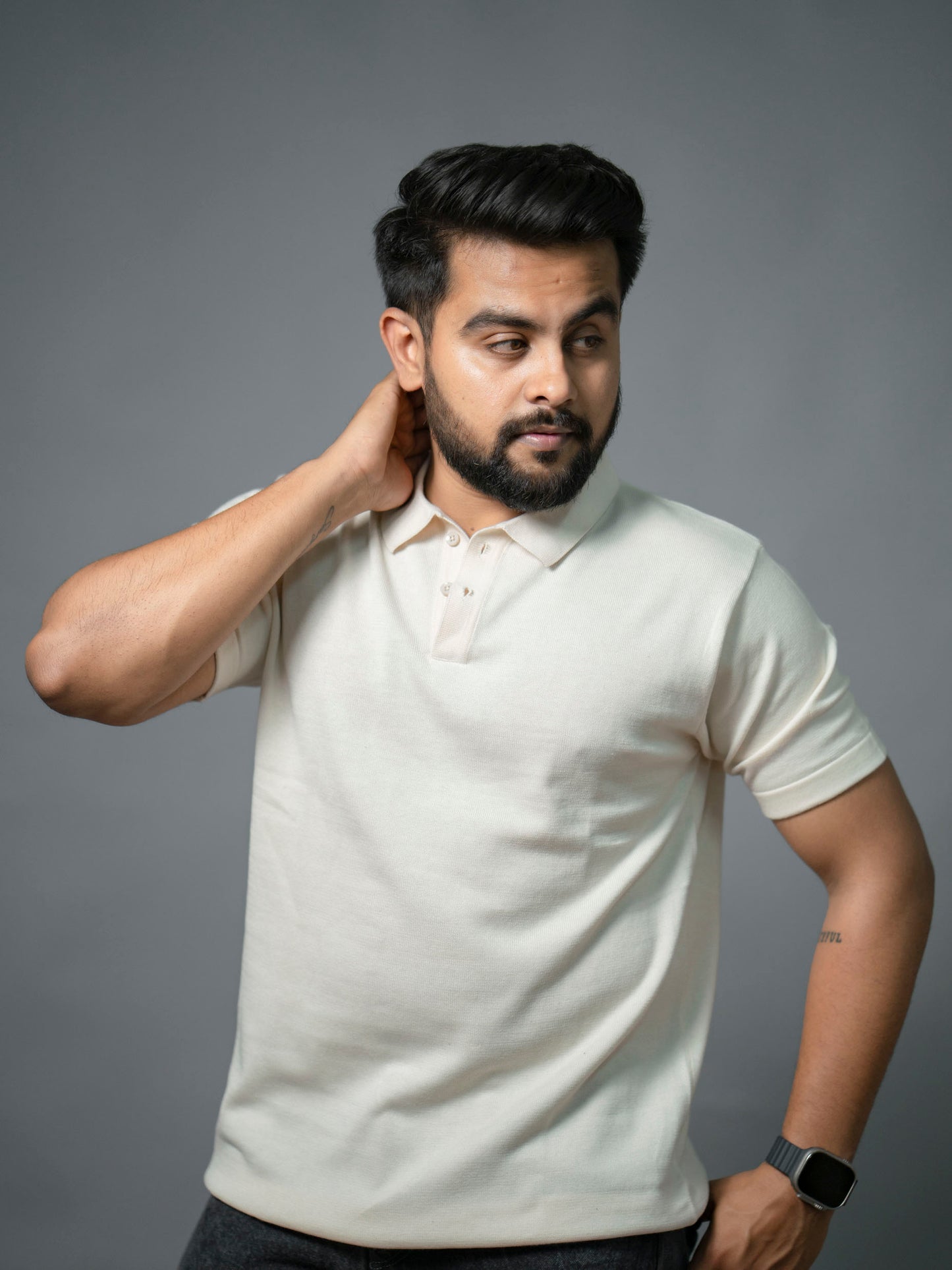 Cream Supersoft Cotton Polo - Half Sleeve - The No Name Club