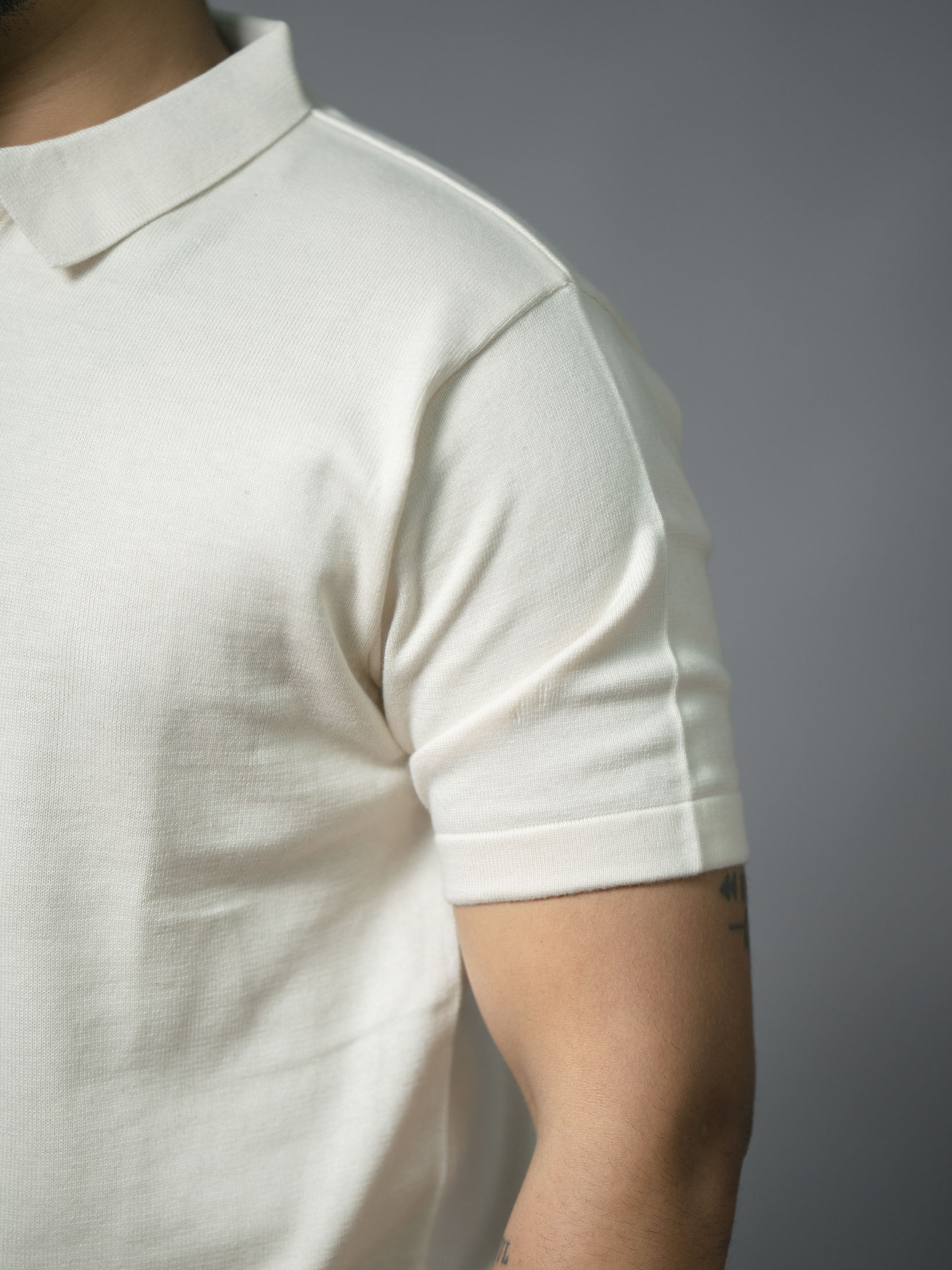 Cream Supersoft Cotton Polo - Half Sleeve - The No Name Club
