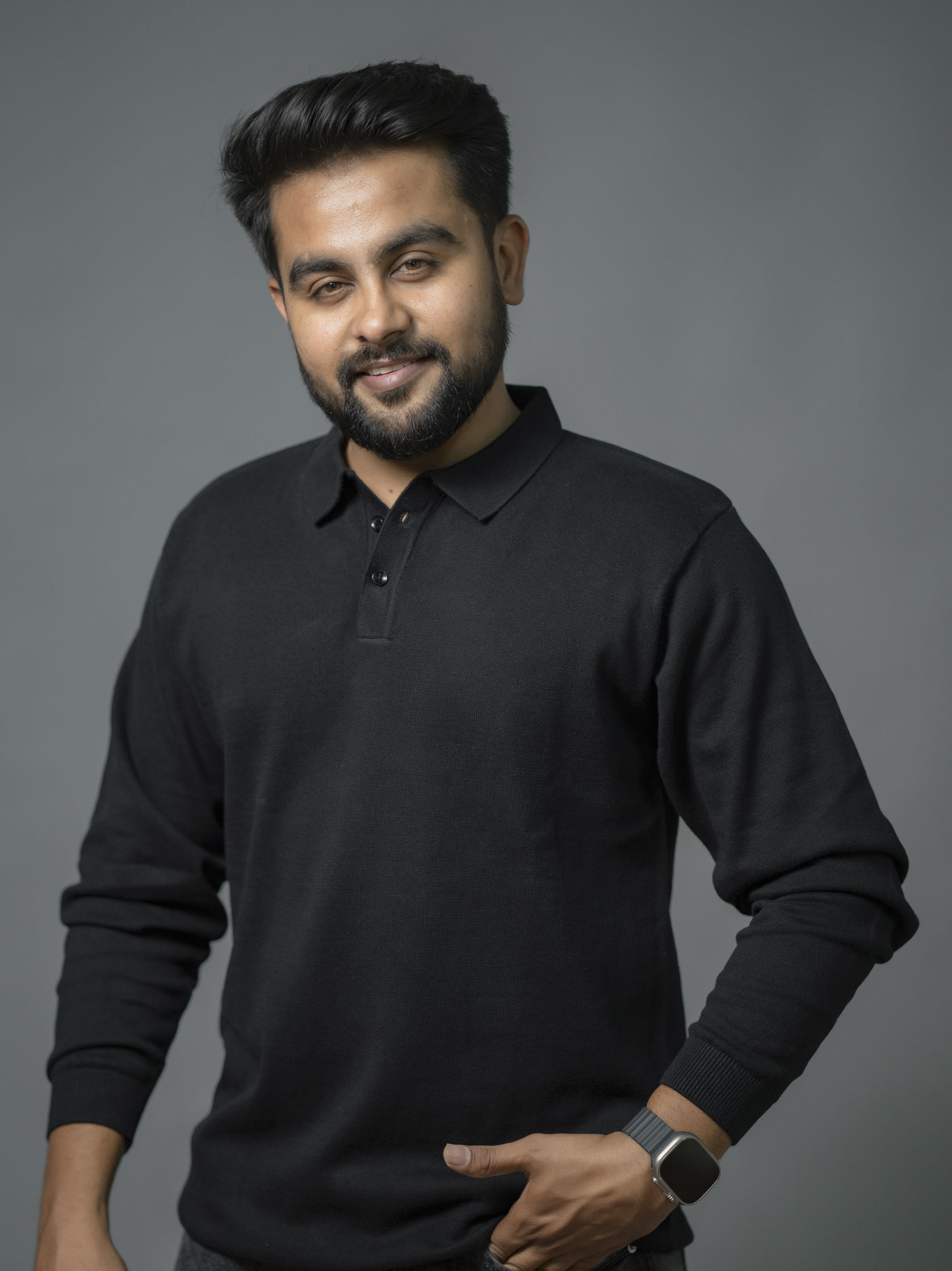 Black Supersoft Cotton Polo - Full Sleeve - The No Name Club