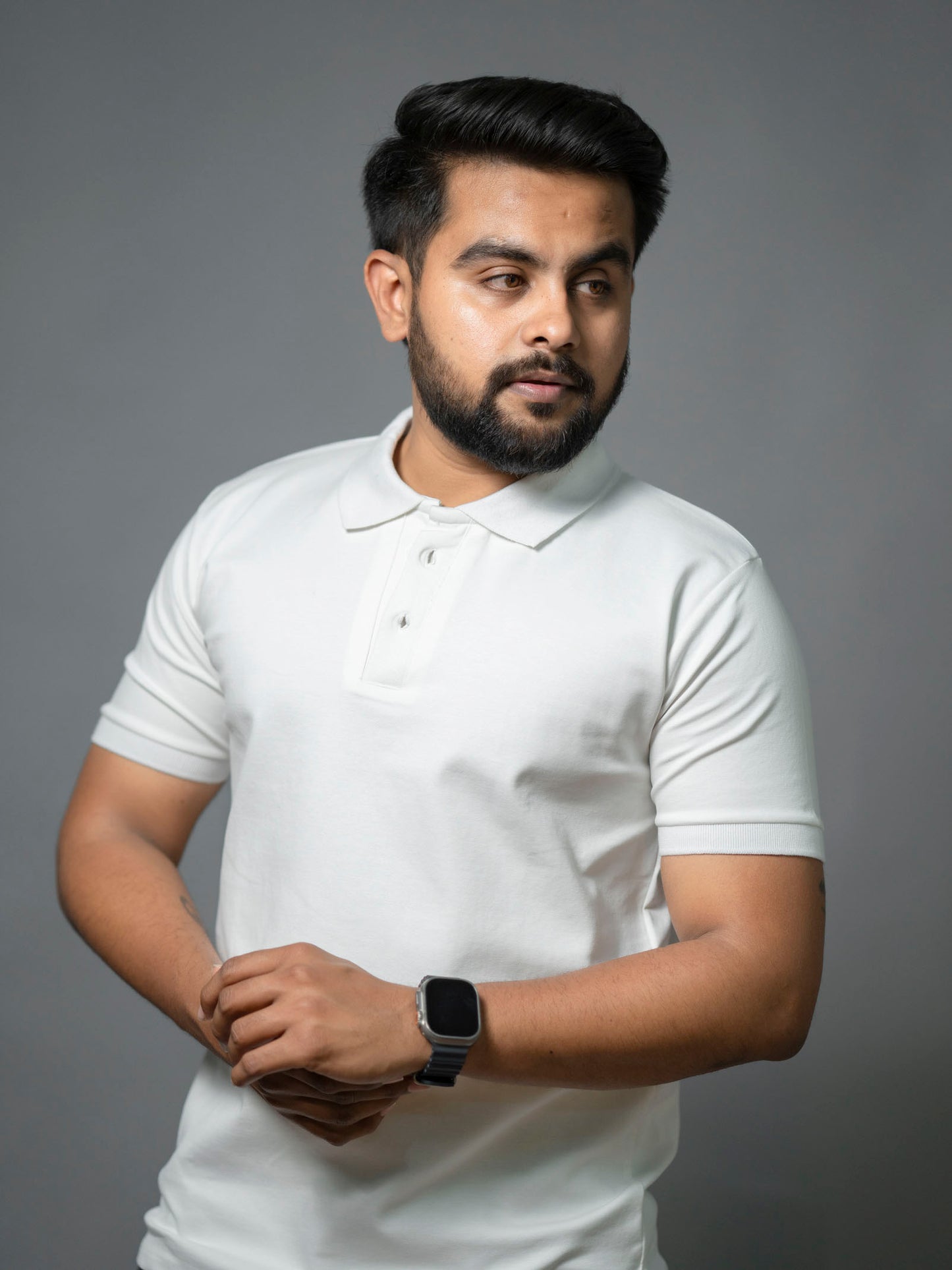 Cloud white Signature Polo - The No Name Club