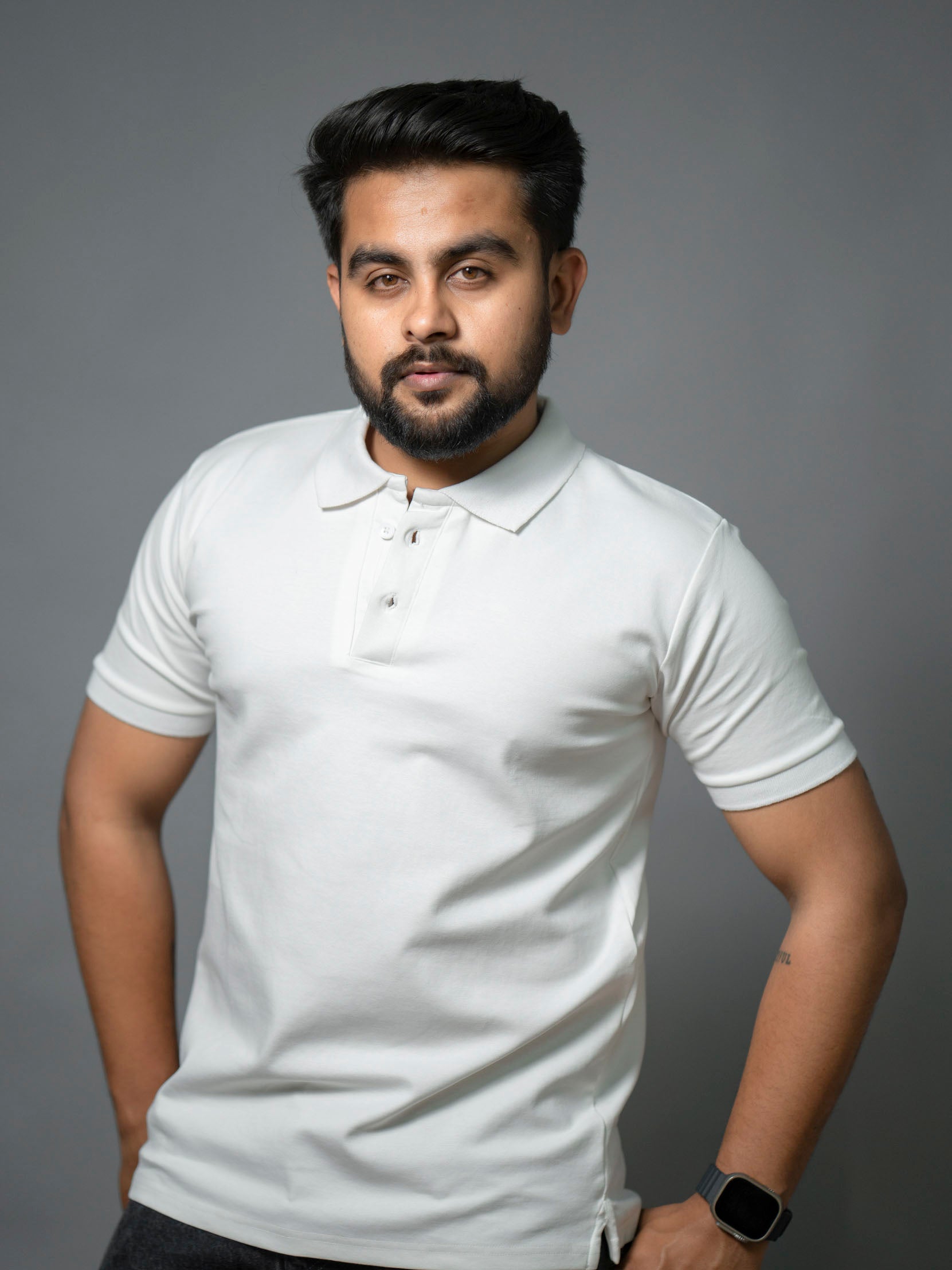 Cloud white Signature Polo - The No Name Club