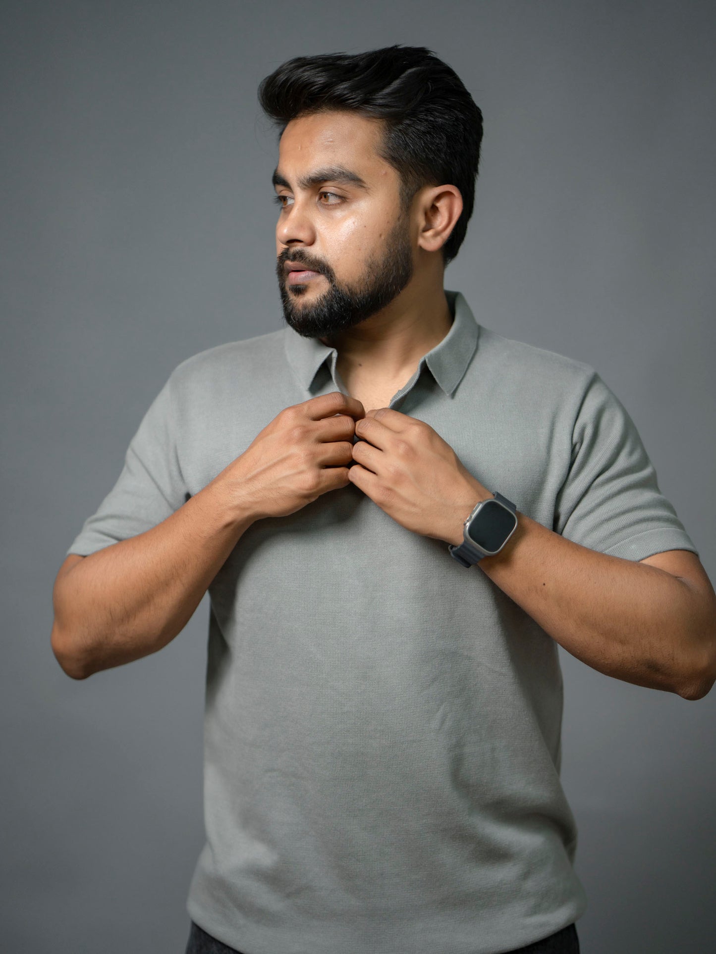 Steel Grey Supersoft Cotton Polo - Half Sleeve - The No Name Club