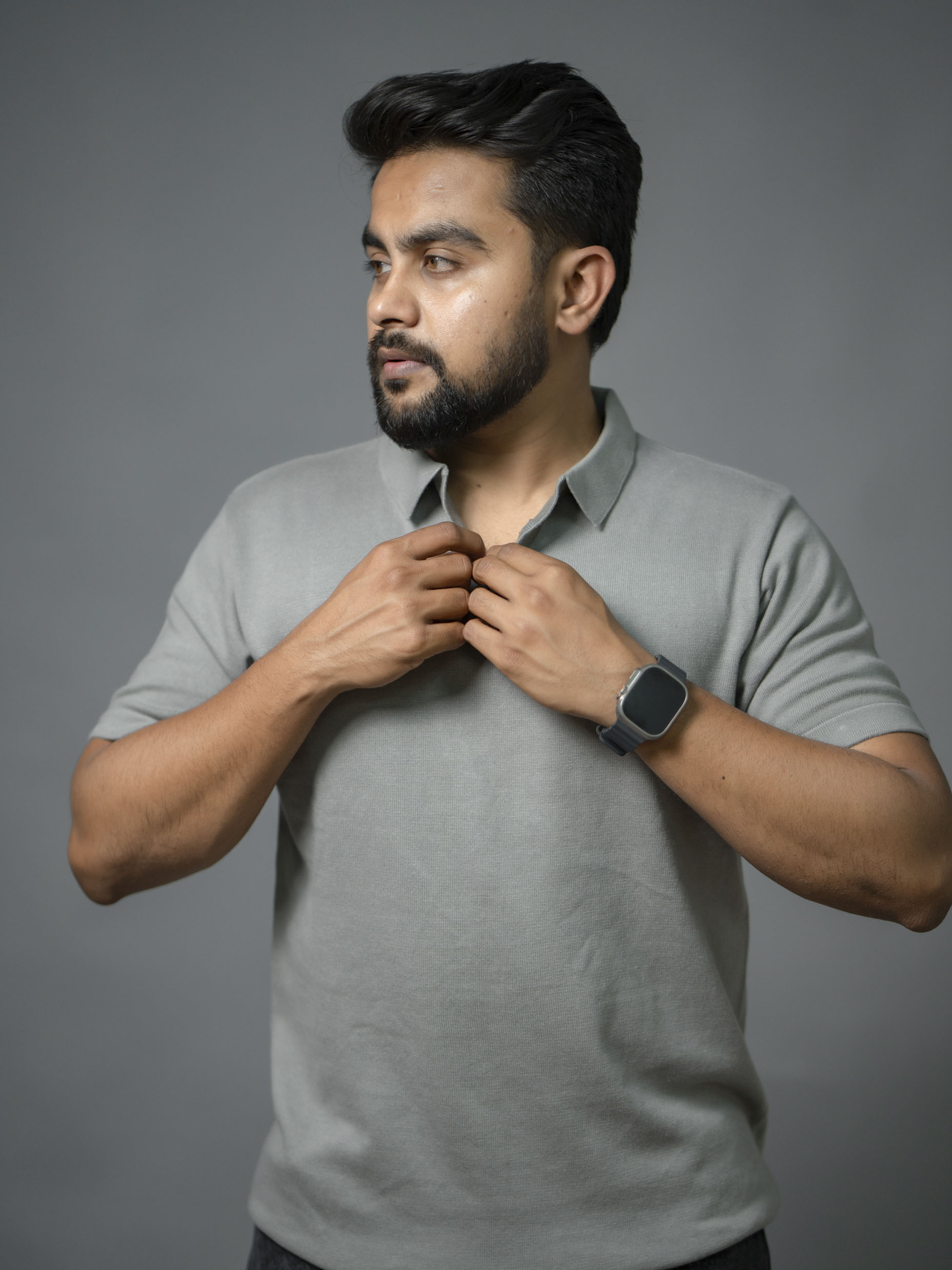 Steel Grey Supersoft Cotton Polo - Half Sleeve - The No Name Club