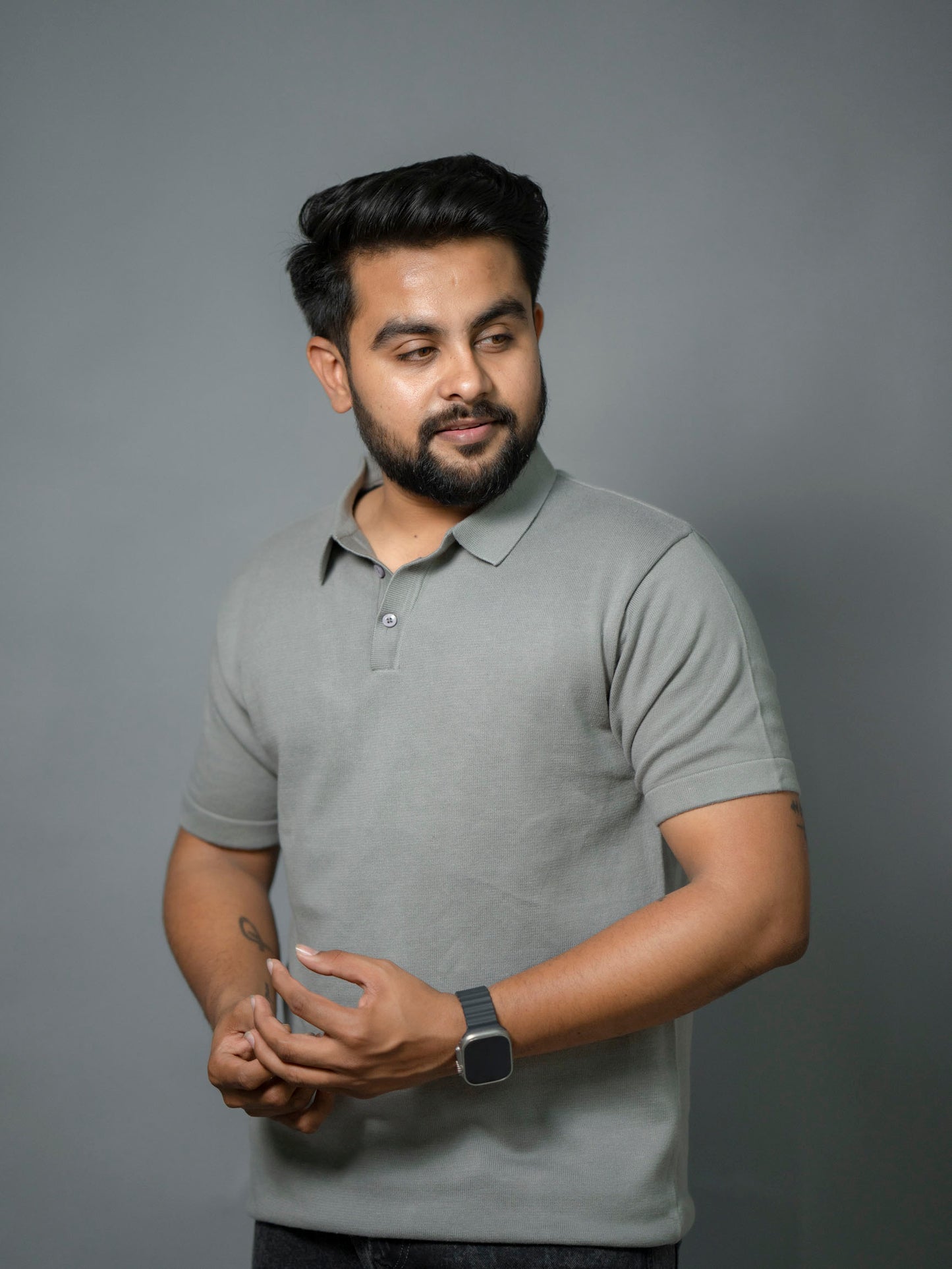 Steel Grey Supersoft Cotton Polo - Half Sleeve - The No Name Club