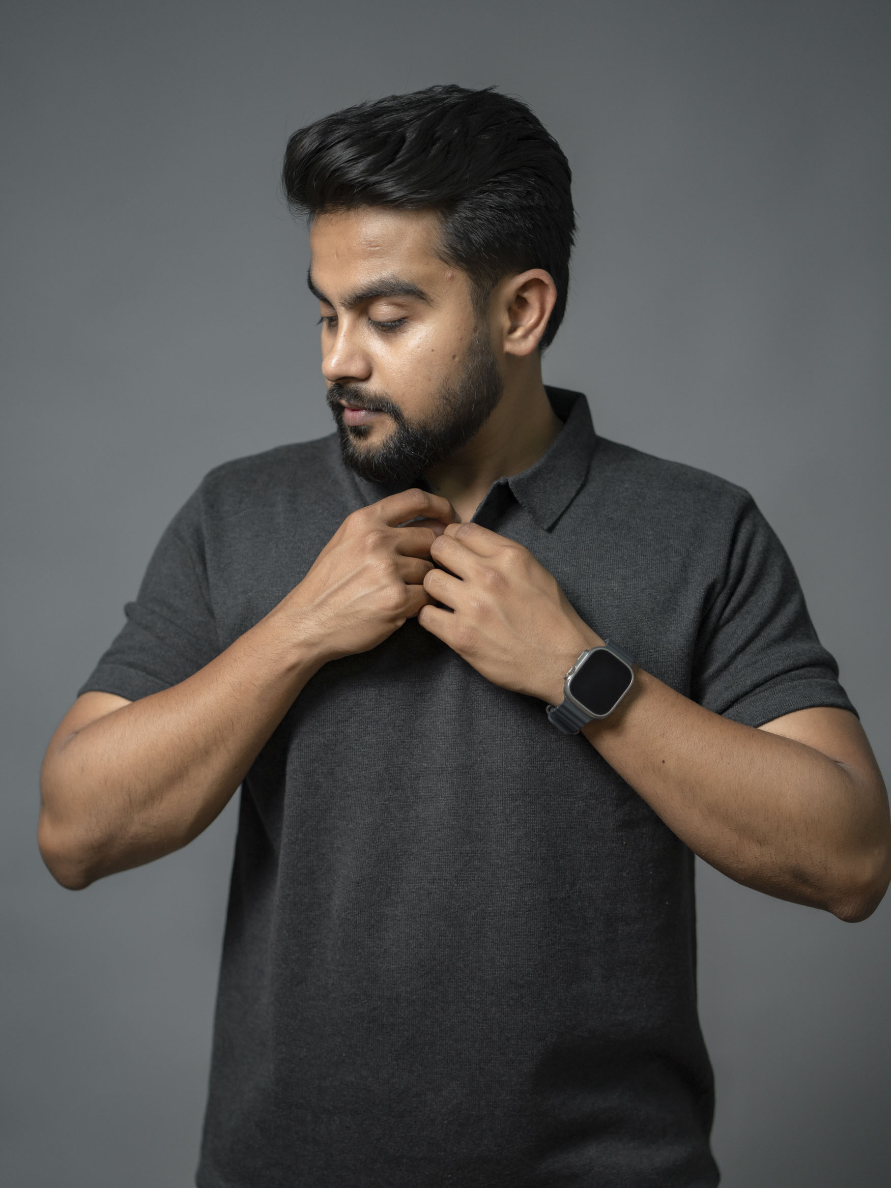 Anthracite Grey Supersoft Cotton Polo - Half Sleeve - The No Name Club