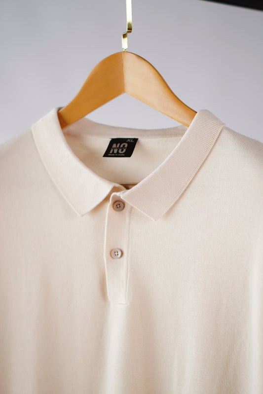 Cream Supersoft Cotton Polo - Full Sleeve